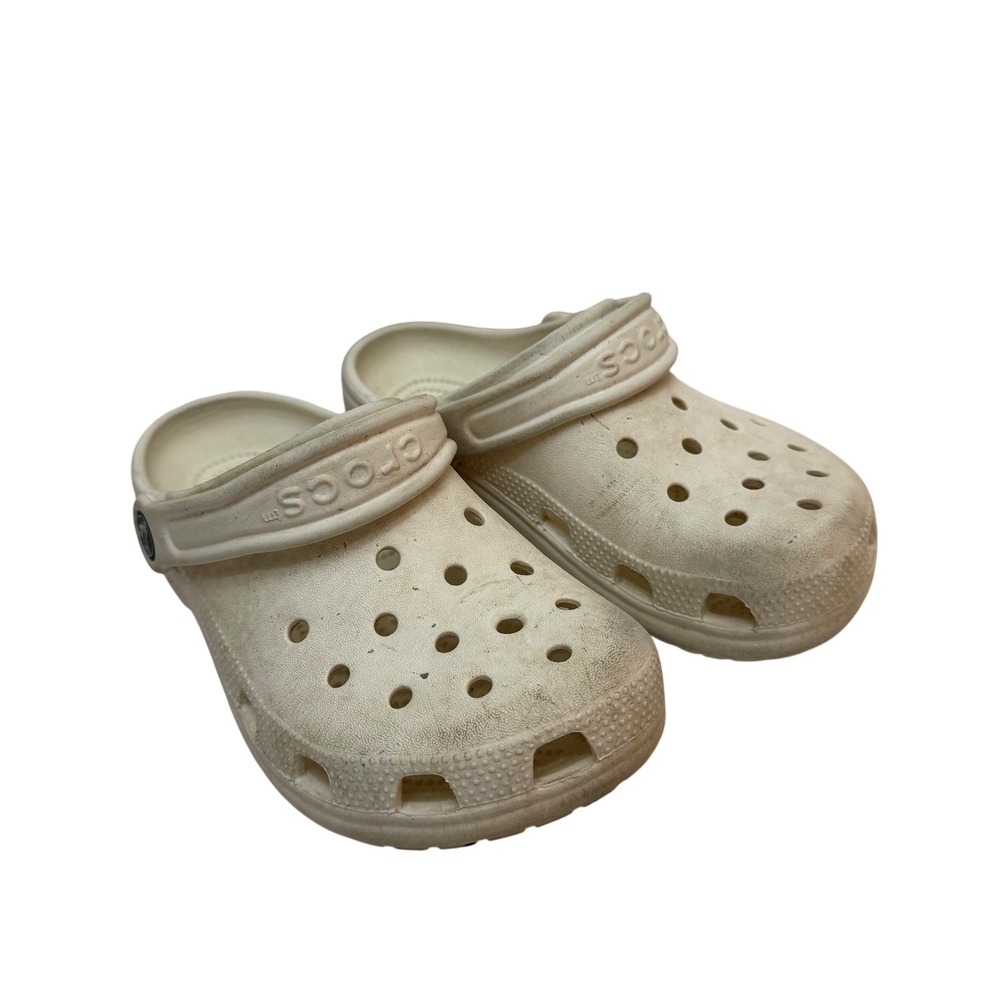 Crocs Classic Clog Shoes Kids Size 2 White Slip On Sandals Water Comfort